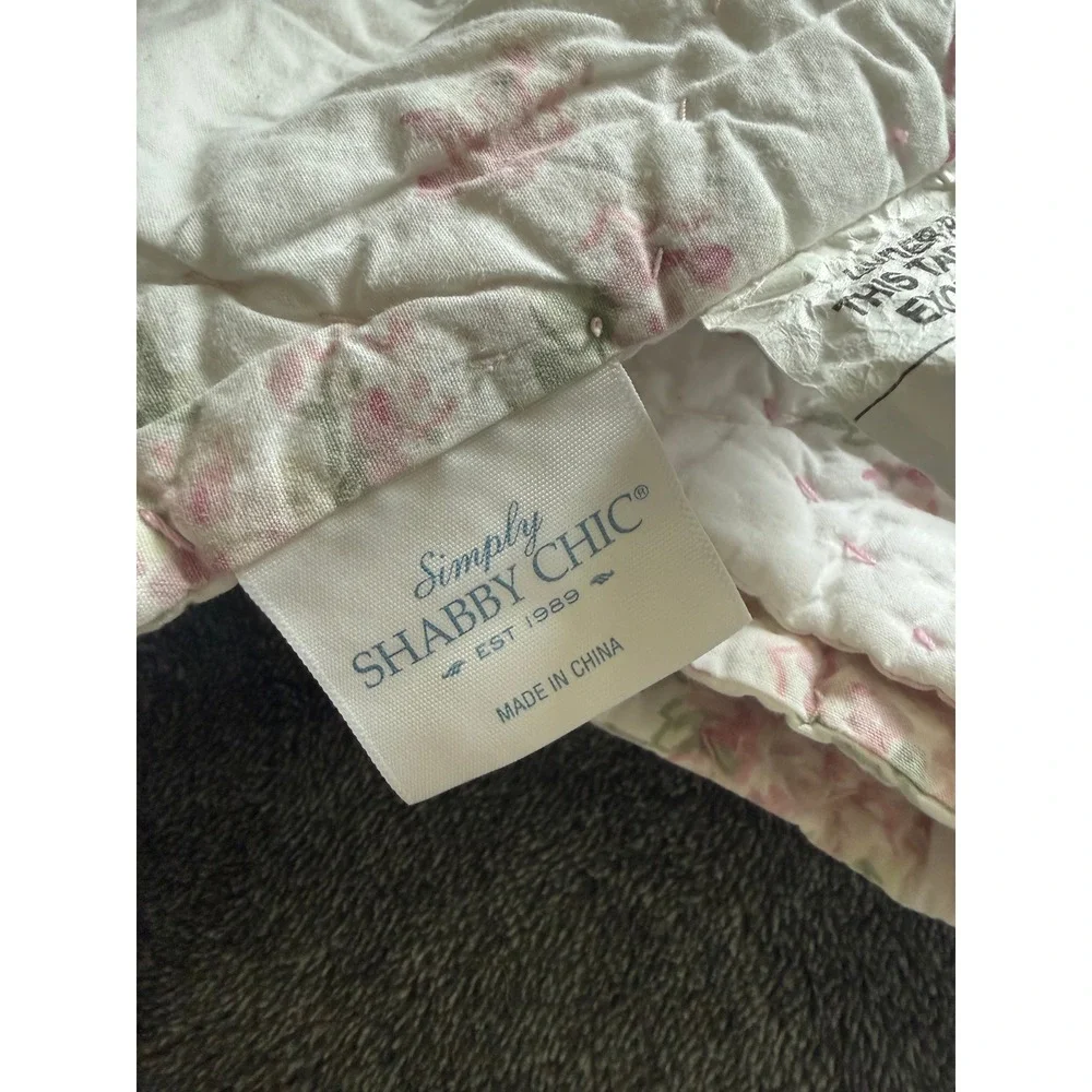 VTG Simply Shabby Chic Pink Floral Rose Cotton King Quilt Laura Ashley cottagec